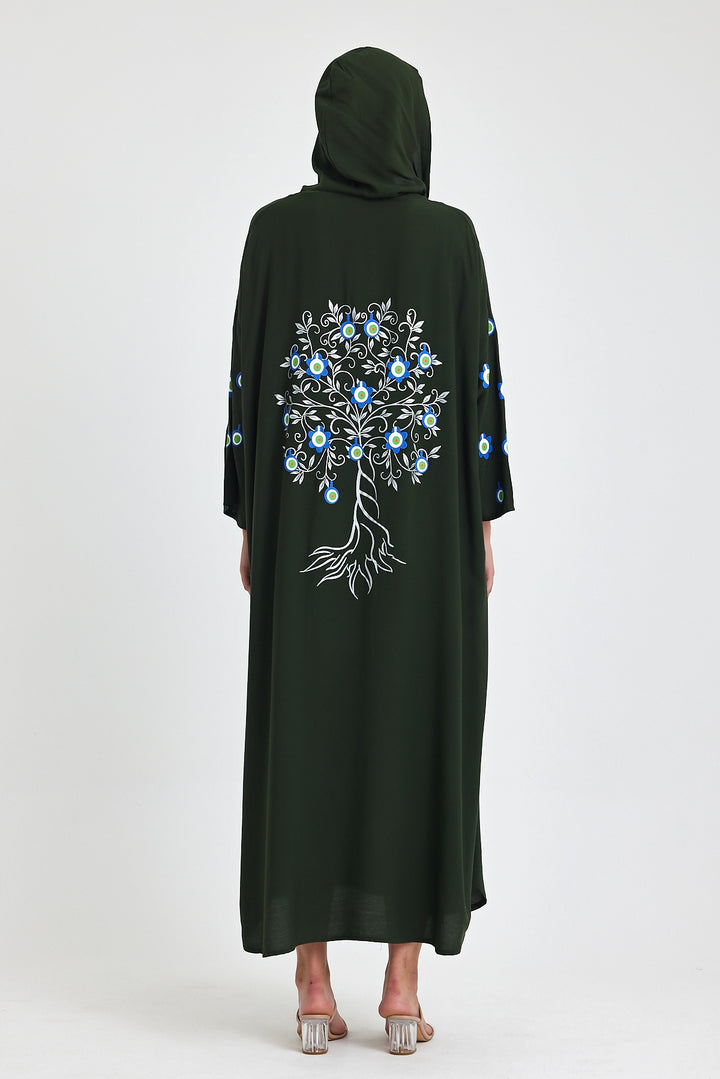 (4P.PACK) Evil Eye Charm Embroidered Kaftan Dress