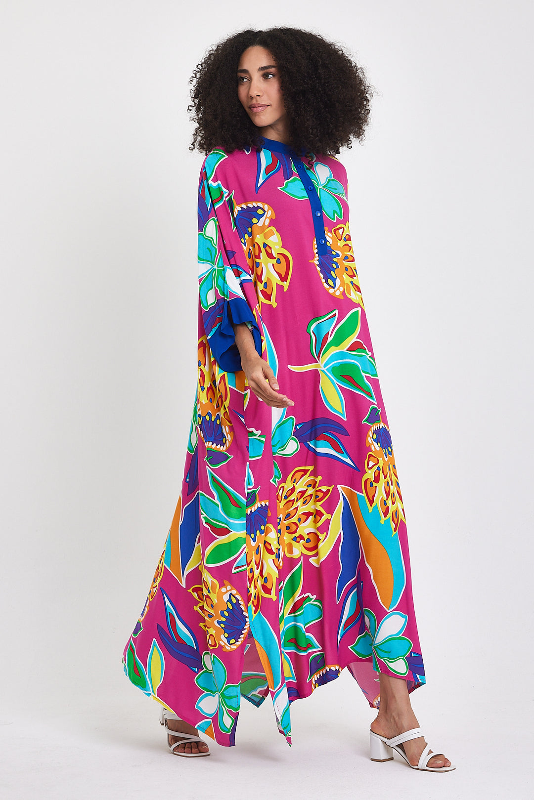 (4P.PACK) Tropical Bloom Kaftan Dress