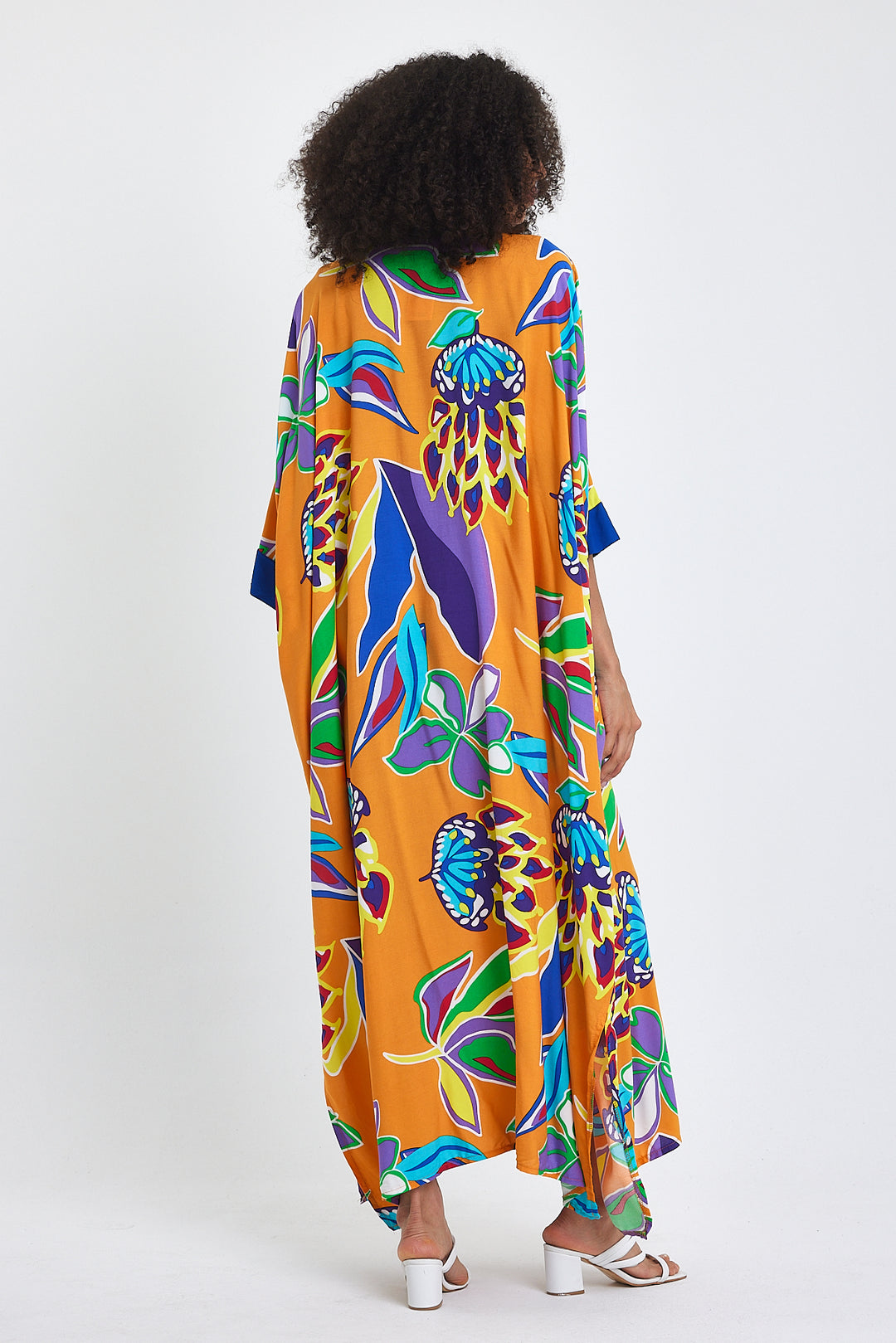 (4 P.PACK) Tropical Bloom Kaftan Dress
