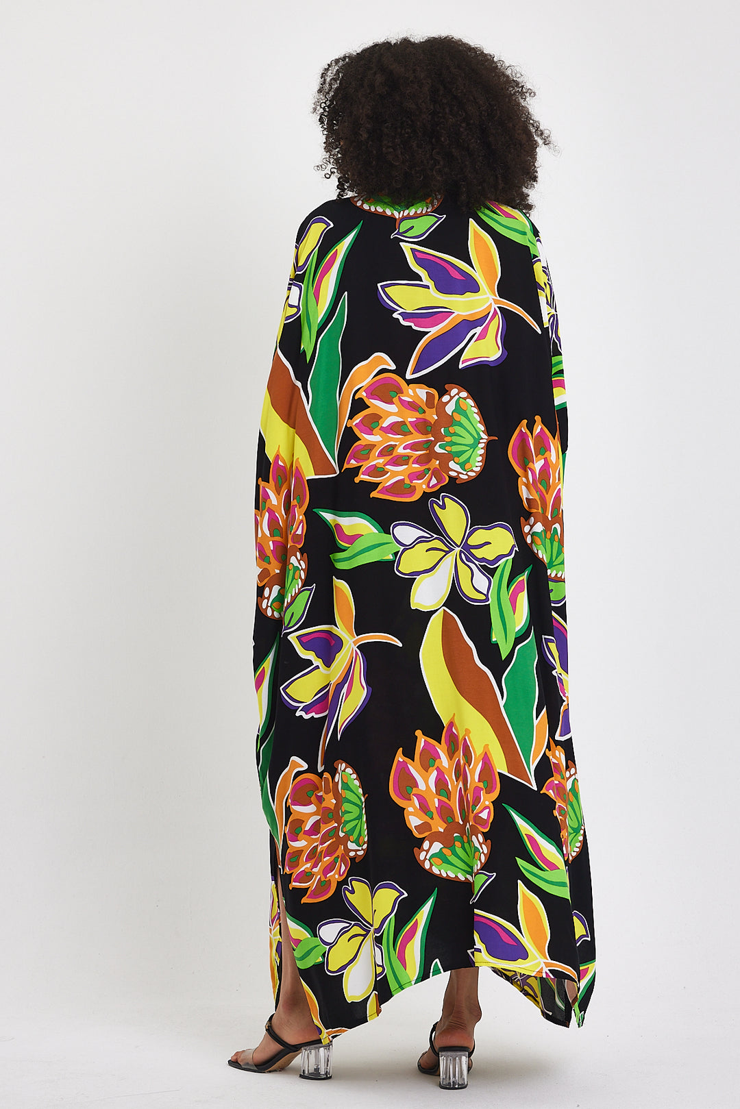 (4P.PACK) Tropical Bloom Kaftan Dress
