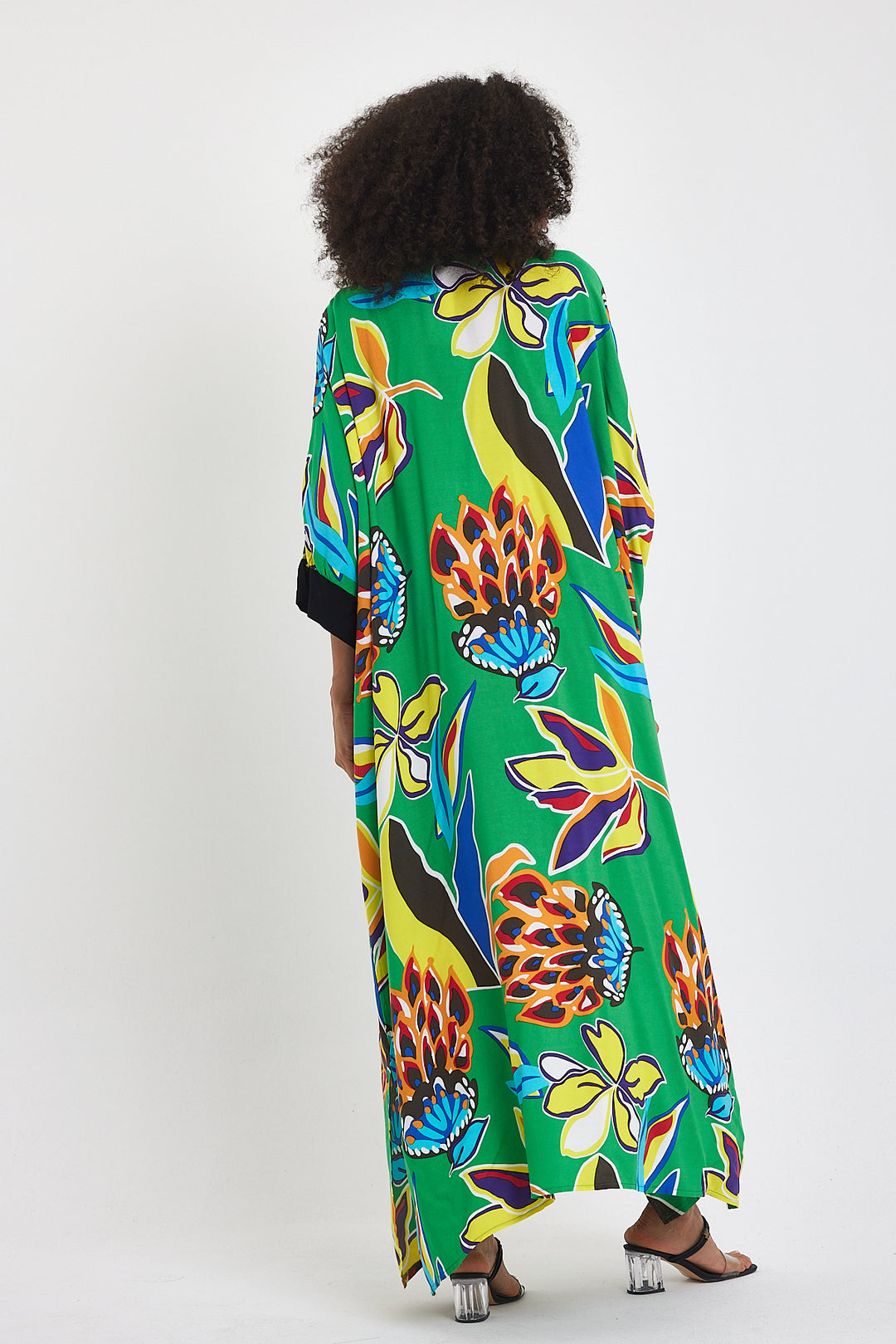 (4P.PACK) Tropical Bloom Kaftan Dress