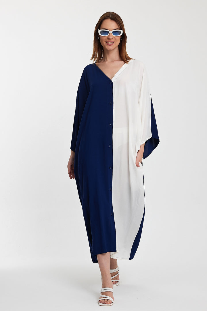 (4P.PACK) Color Block Harmony Kaftan Dress