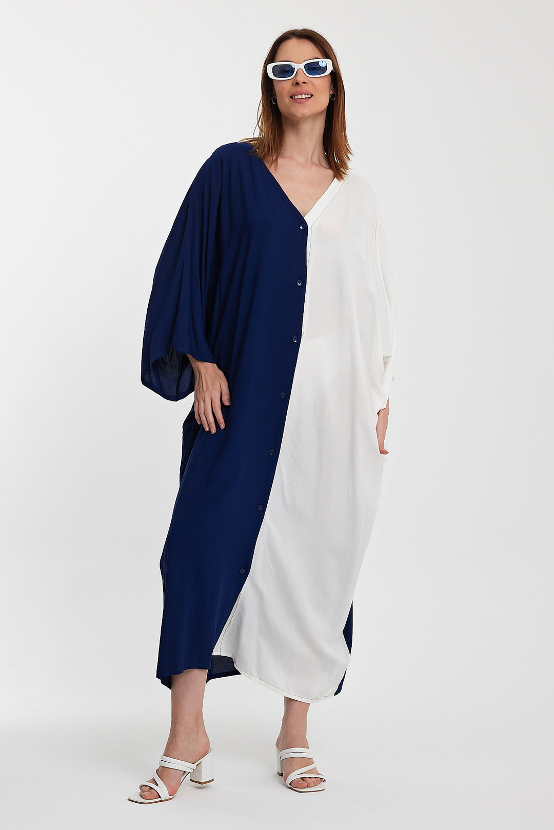 (4P.PACK) Color Block Harmony Kaftan Dress