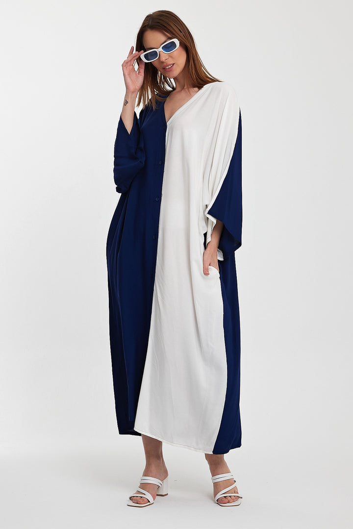 (4P.PACK) Color Block Harmony Kaftan Dress