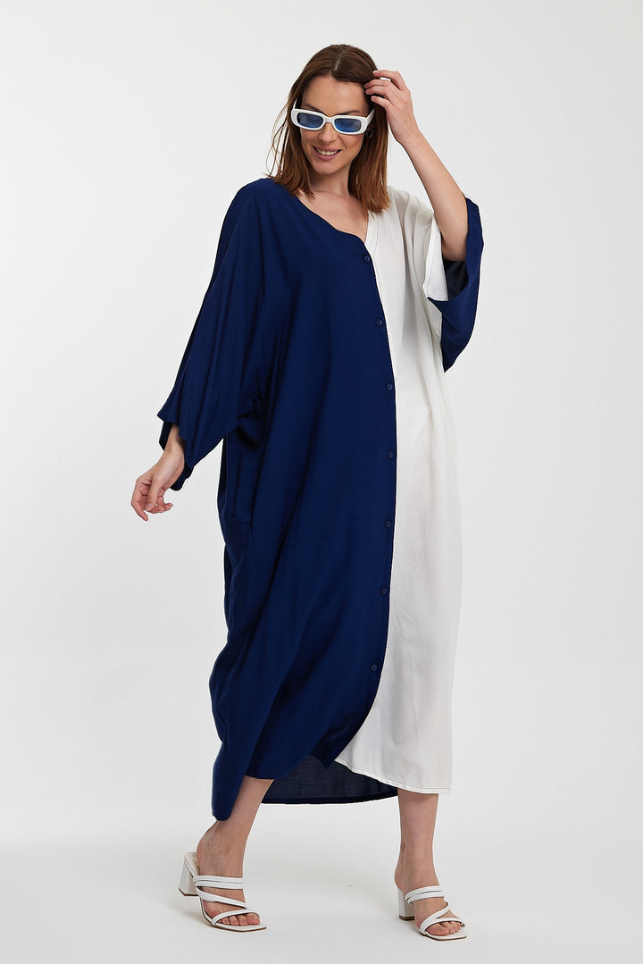(4P.PACK) Color Block Harmony Kaftan Dress