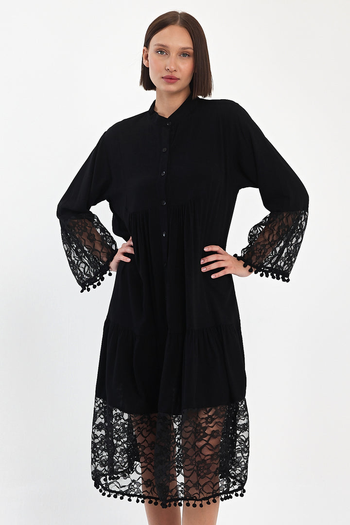 (4P.PACK) Luna Lace Tiered Midi Dress