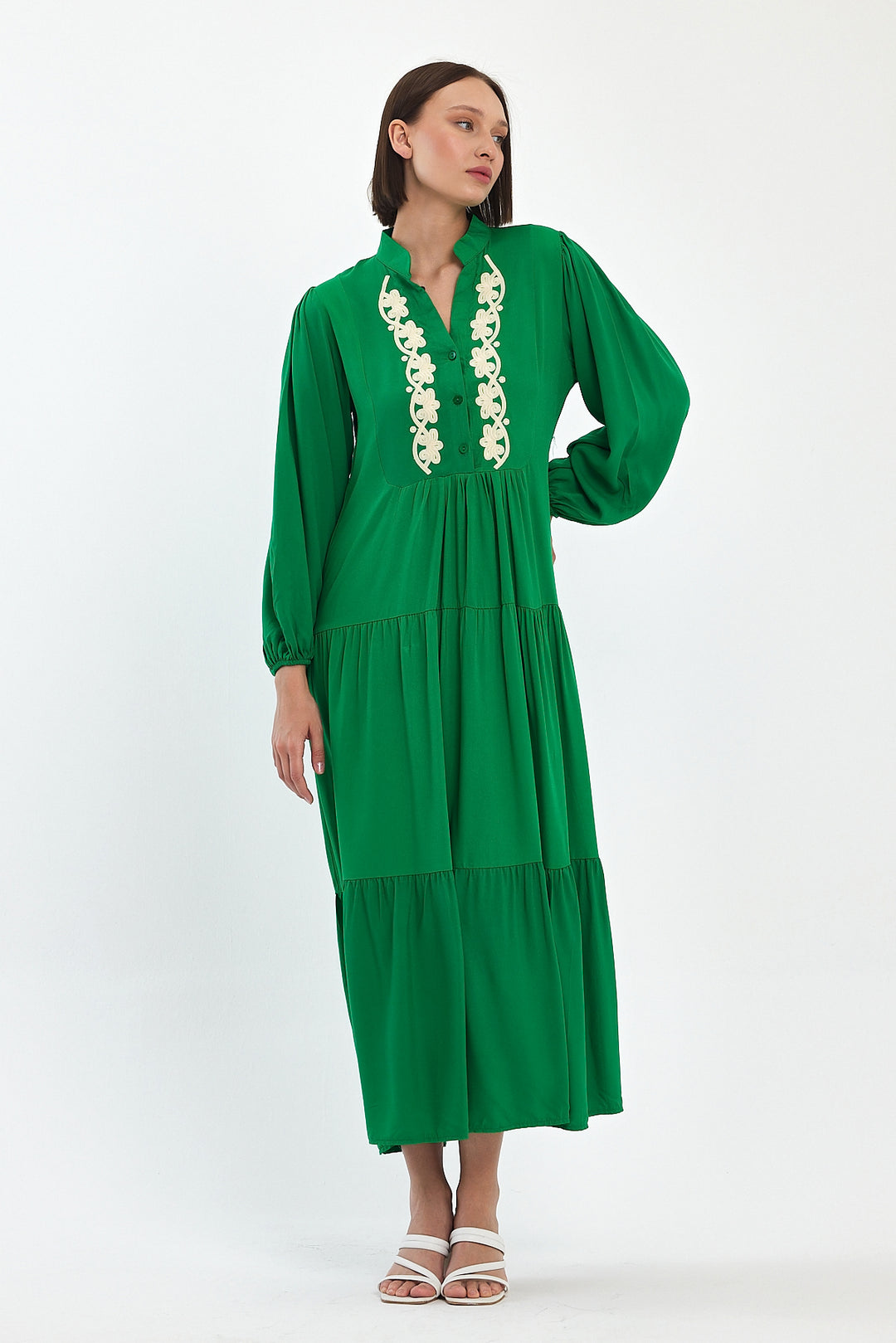 (4P.PACK) Ornate Elegance Maxi Dress