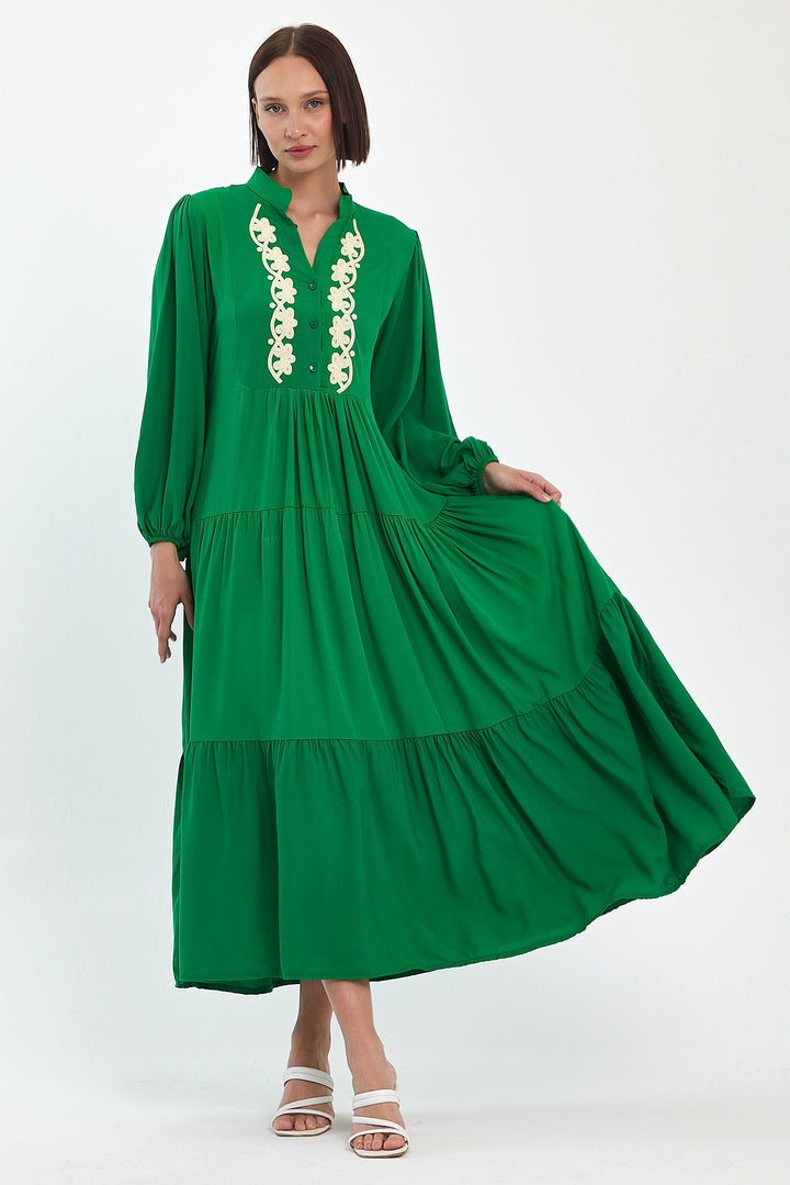 (4P.PACK) Ornate Elegance Maxi Dress