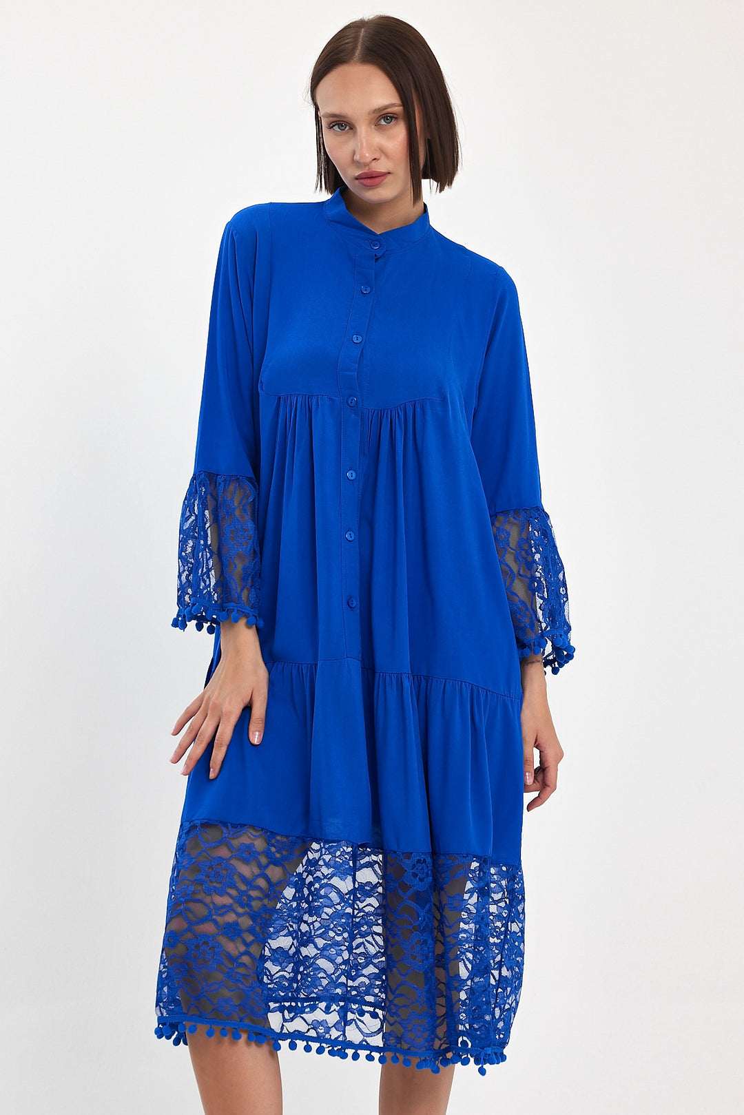 (4P.PACK) Luna Lace Tiered Midi Dress