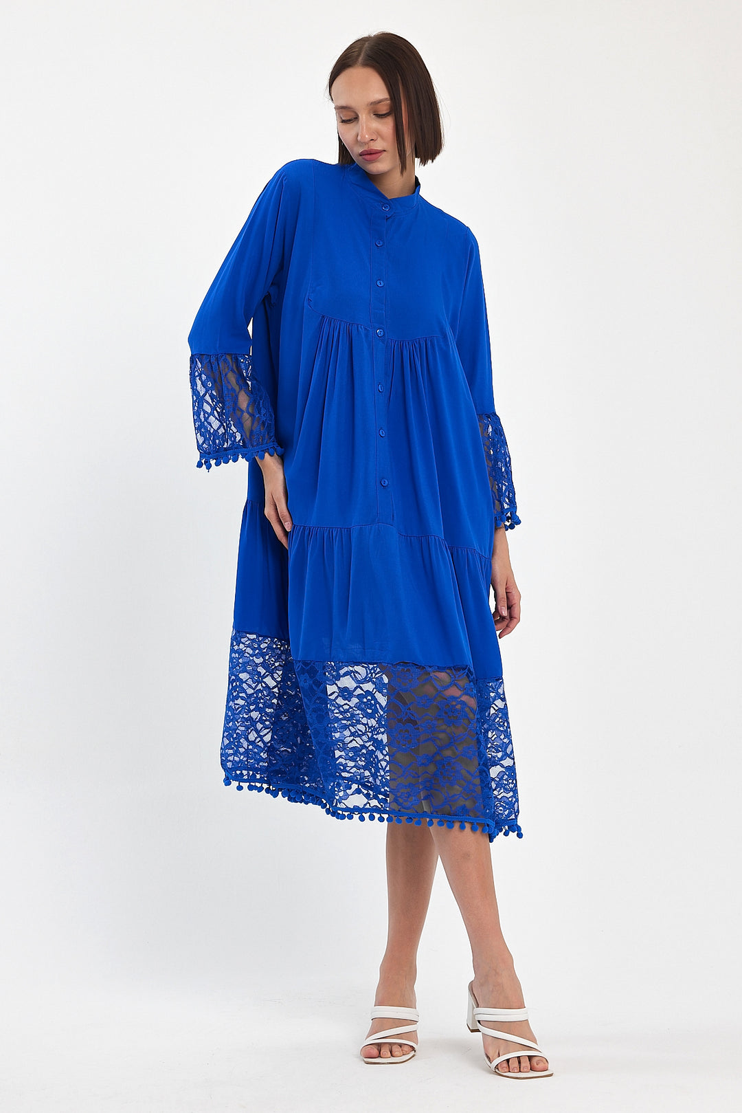 (4P.PACK) Luna Lace Tiered Midi Dress