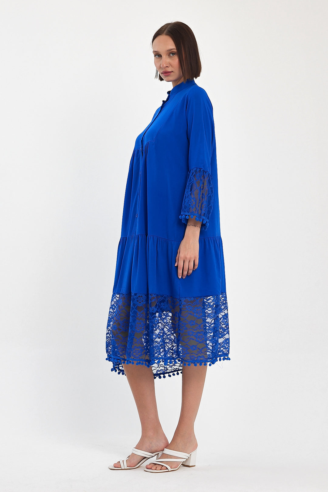 (4P.PACK) Luna Lace Tiered Midi Dress