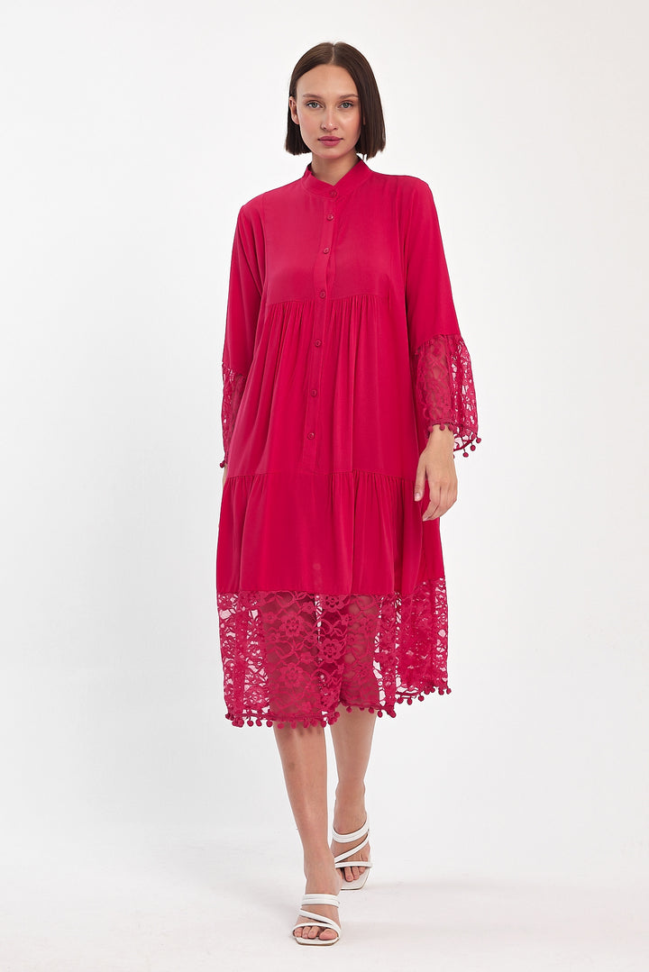 (4P.PACK) Luna Lace Tiered Midi Dress