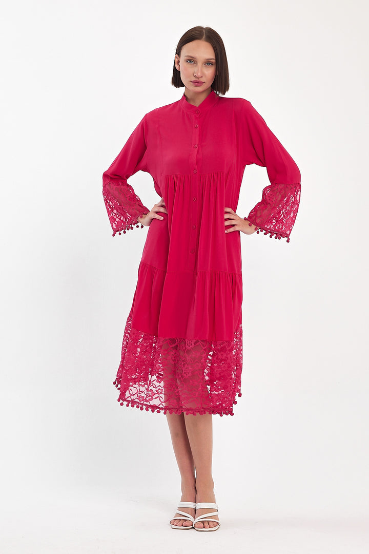 (4P.PACK) Luna Lace Tiered Midi Dress