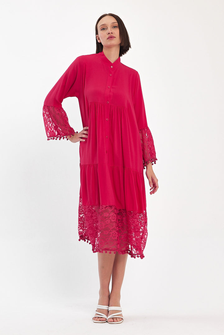 (4P.PACK) Luna Lace Tiered Midi Dress