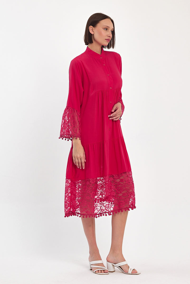 (4P.PACK) Luna Lace Tiered Midi Dress