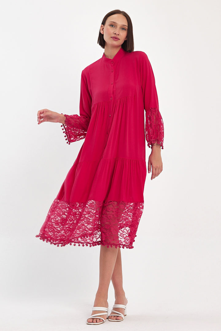 (4P.PACK) Luna Lace Tiered Midi Dress