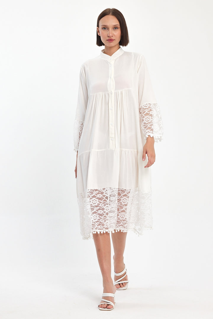 (4P.PACK) Luna Lace Tiered Midi Dress