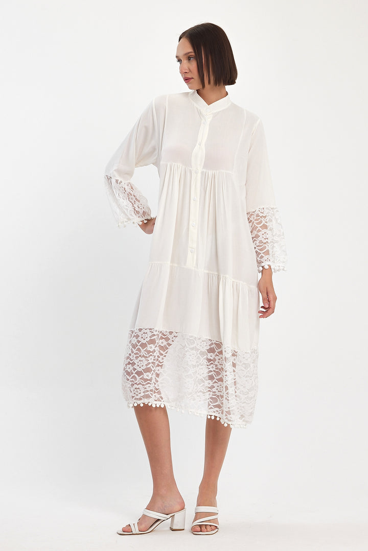 (4P.PACK) Luna Lace Tiered Midi Dress
