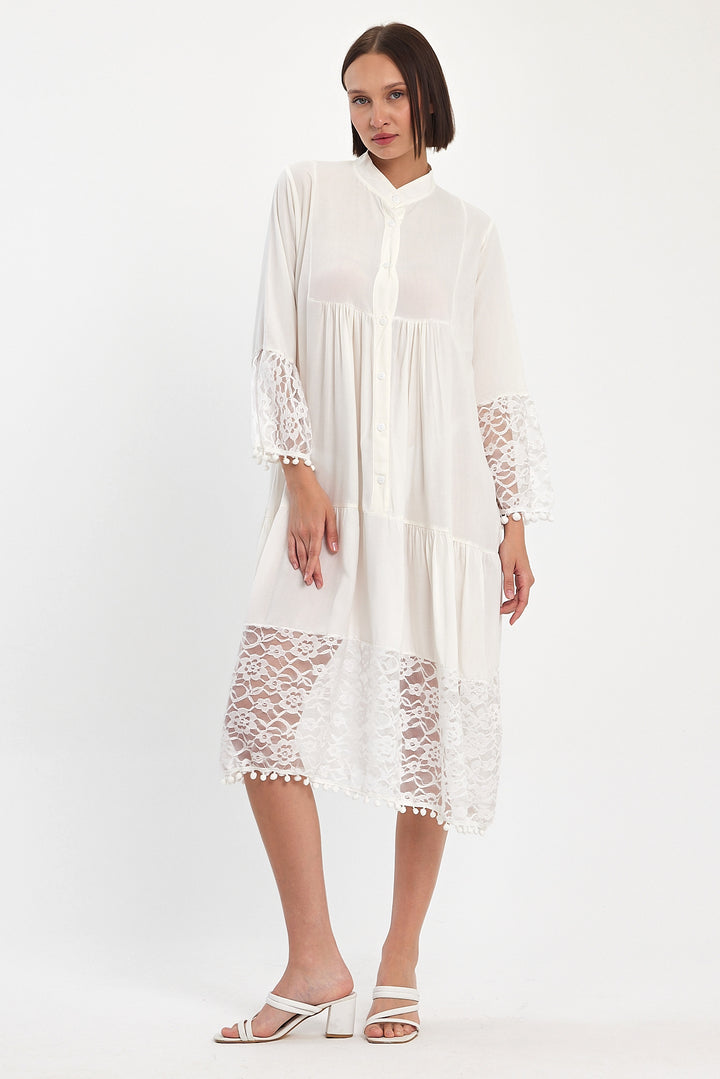 (4P.PACK) Luna Lace Tiered Midi Dress