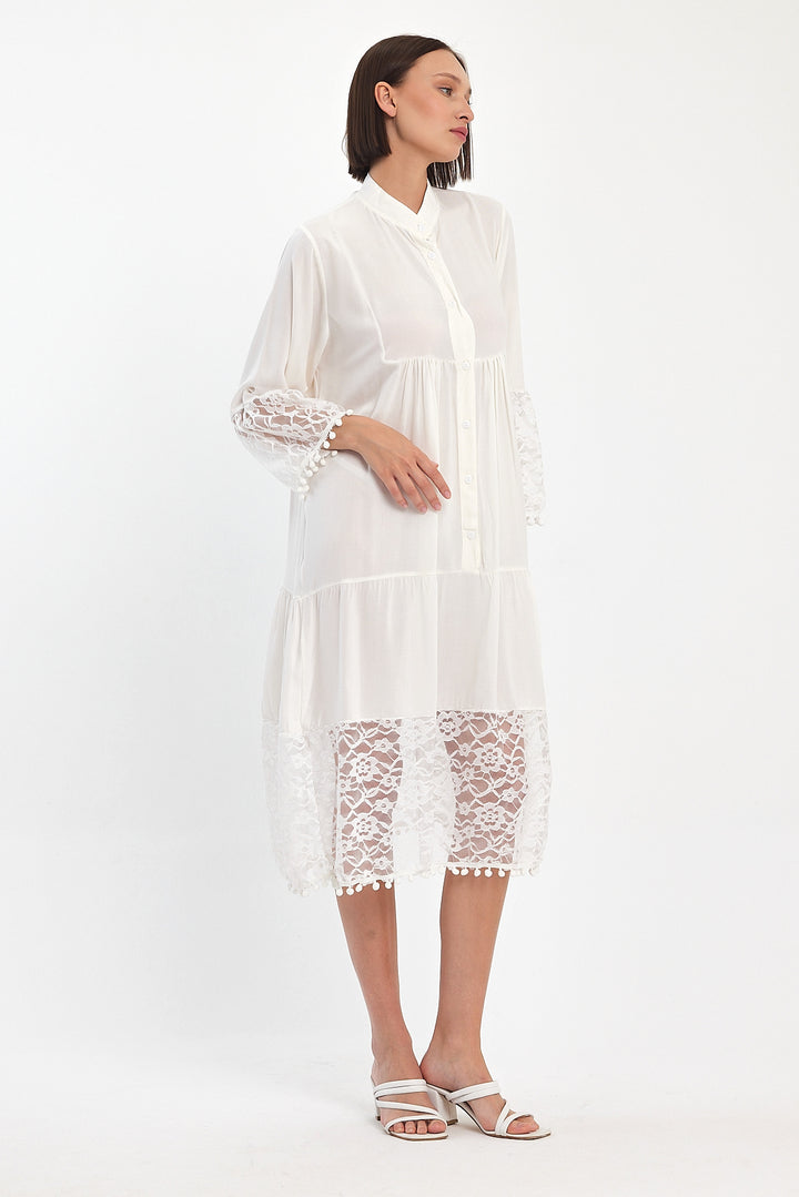 (4P.PACK) Luna Lace Tiered Midi Dress