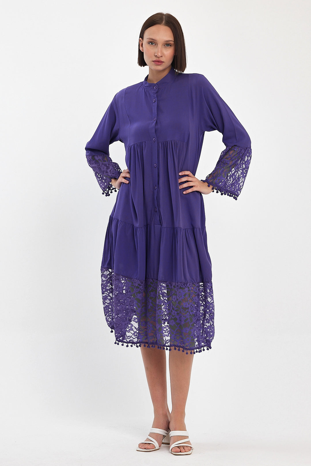 4P.PACK) Luna Lace Tiered Midi Dress