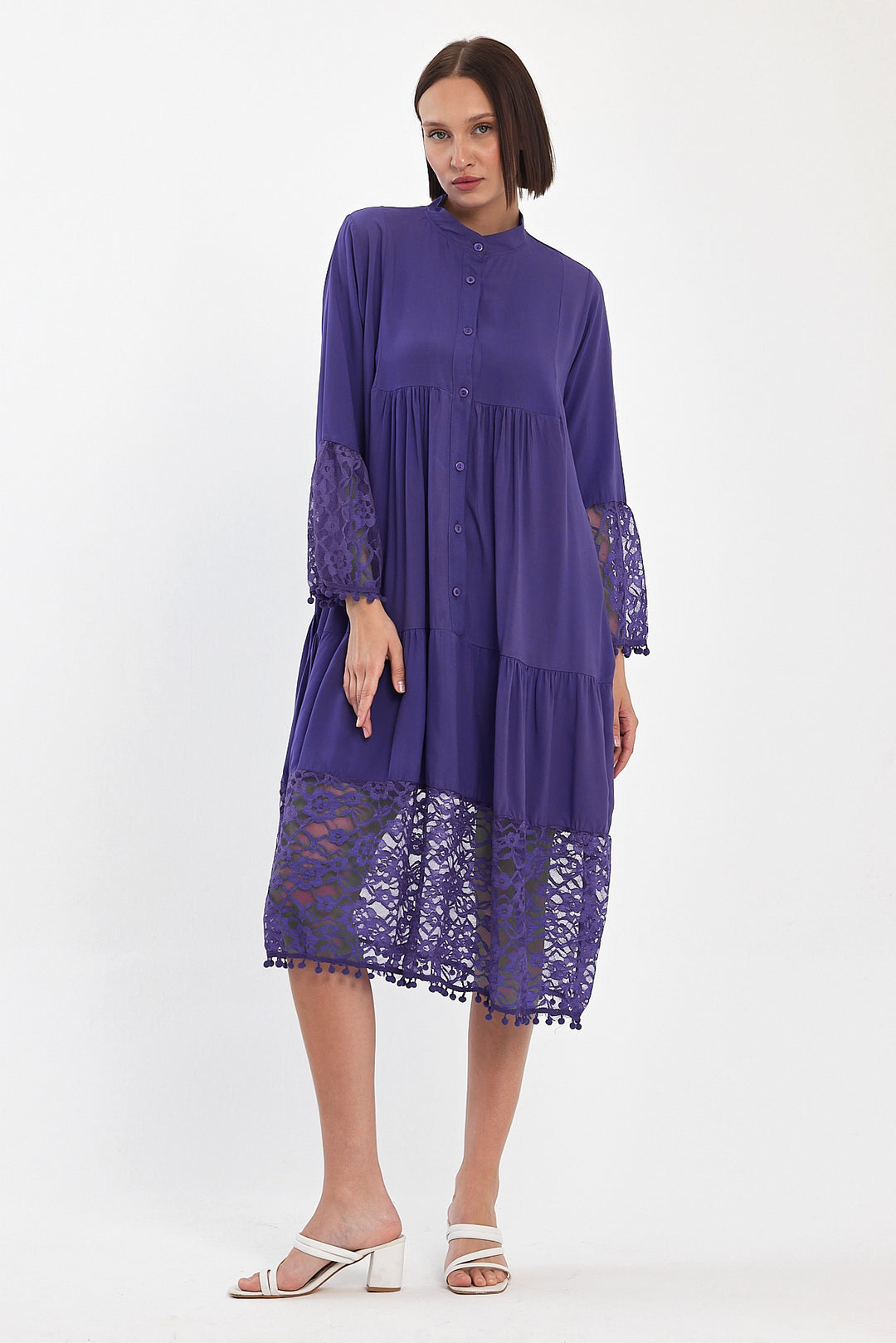 4P.PACK) Luna Lace Tiered Midi Dress