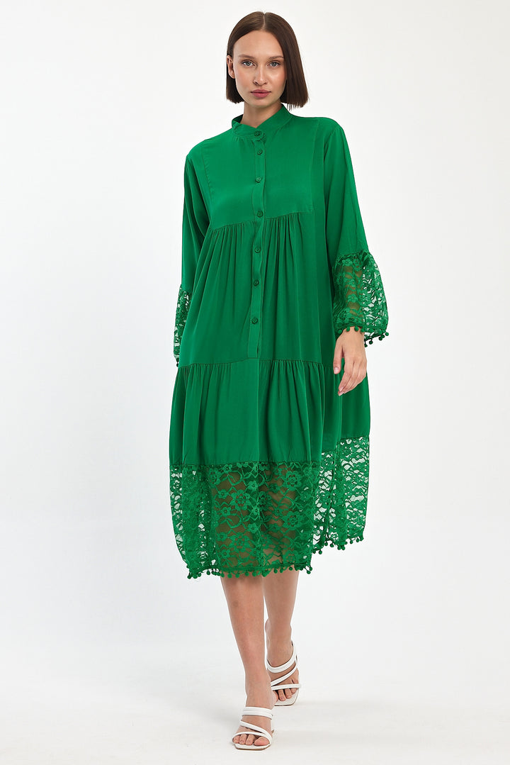 (4P.PACK) Luna Lace Tiered Midi Dress