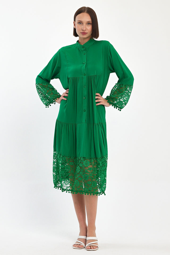 (4P.PACK) Luna Lace Tiered Midi Dress