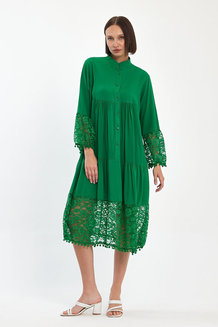 (4P.PACK) Luna Lace Tiered Midi Dress