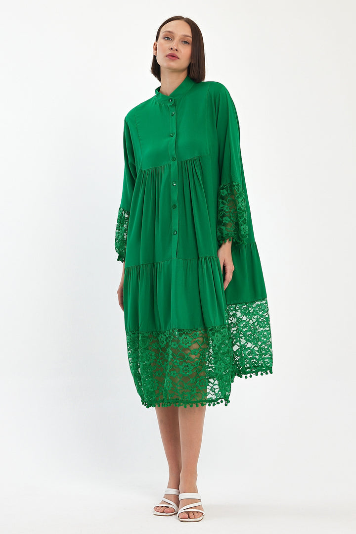 (4P.PACK) Luna Lace Tiered Midi Dress