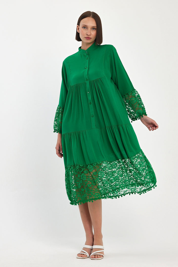 (4P.PACK) Luna Lace Tiered Midi Dress