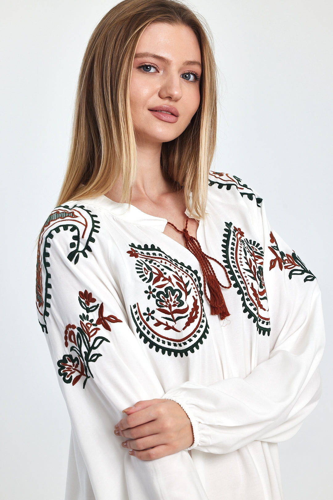 (4 P.PACK) Boho Heritage Embroidered Maxi Kaftan Dress