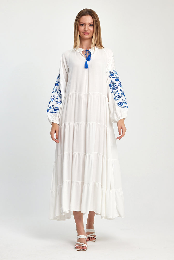 (4P.PACK) Heritage Muse Embroidered Maxi Dress