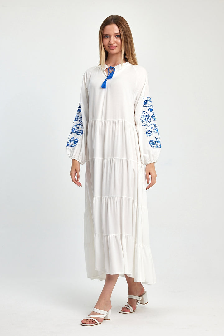 (4P.PACK) Heritage Muse Embroidered Maxi Dress