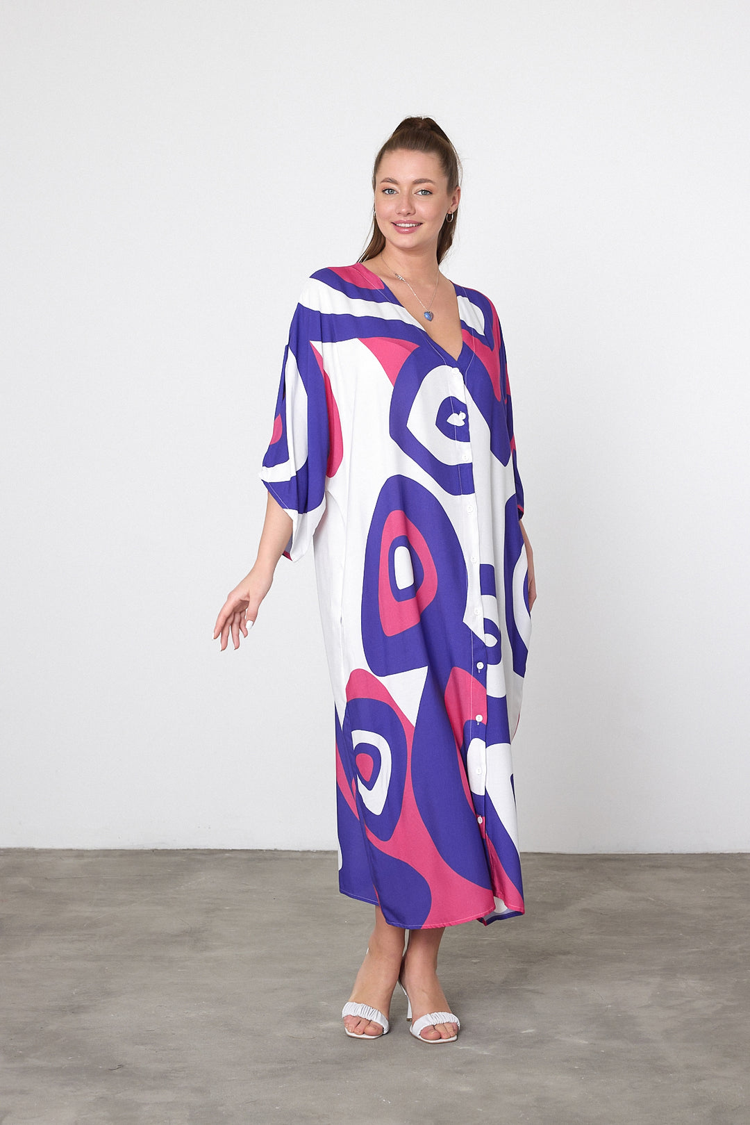 (4P.PACK) Berry Wave Kaftan Dress