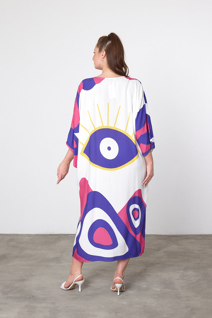 (4P.PACK) Berry Wave Kaftan Dress