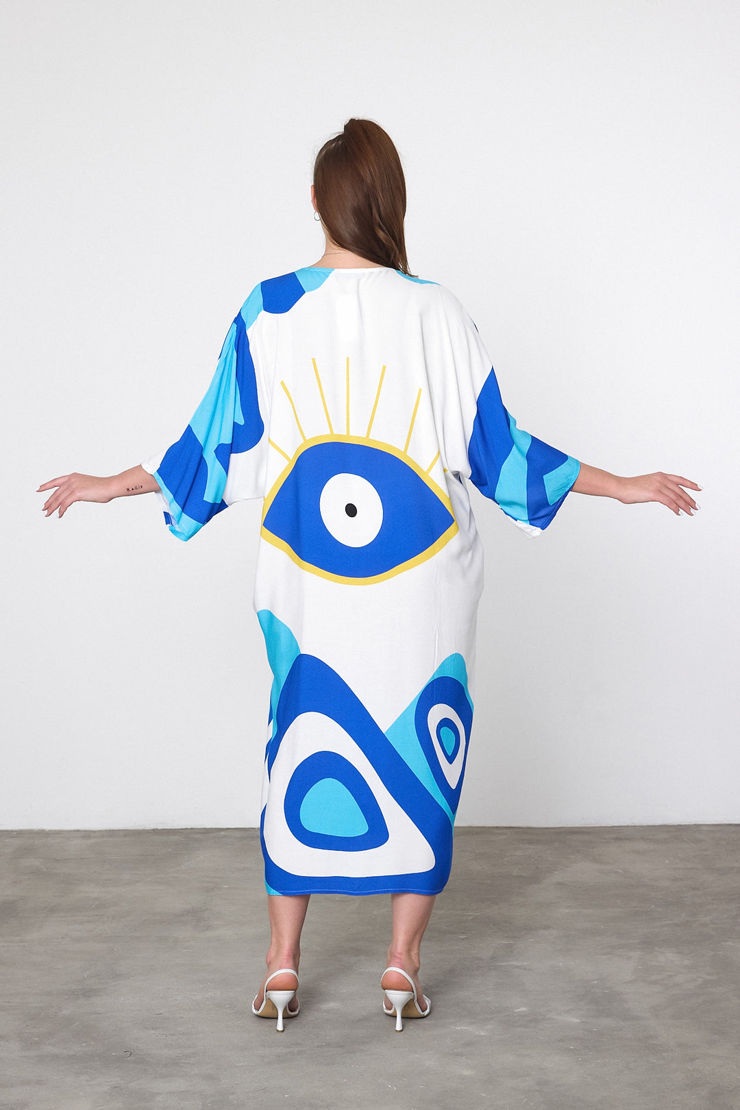 (4P. PACK) Ocean Tide Abstract Kaftan Dress