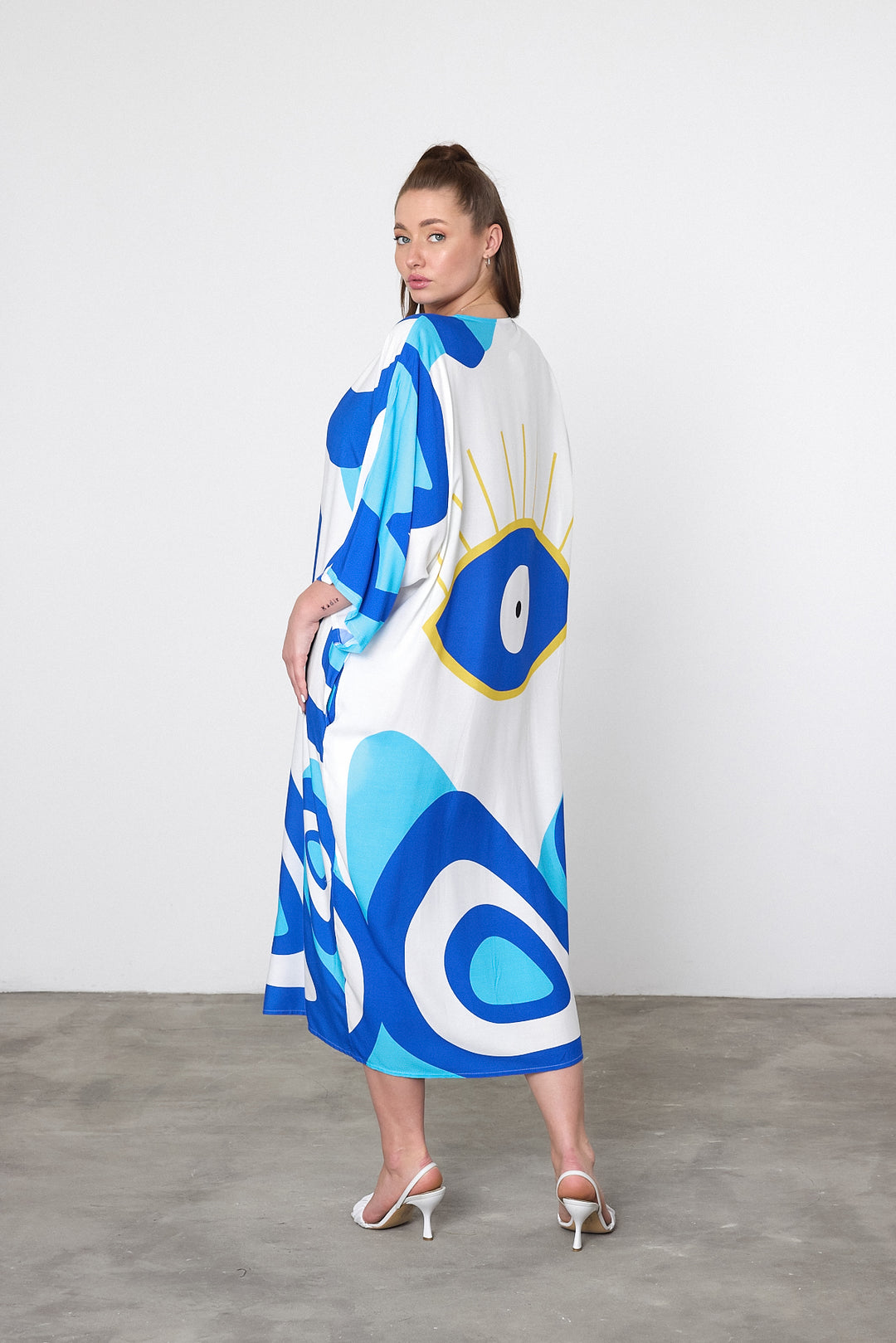 (4P. PACK) Ocean Tide Abstract Kaftan Dress
