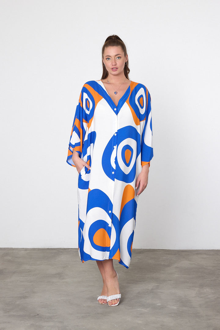 (4P. PACK) Sunset Mirage Kaftan Dress