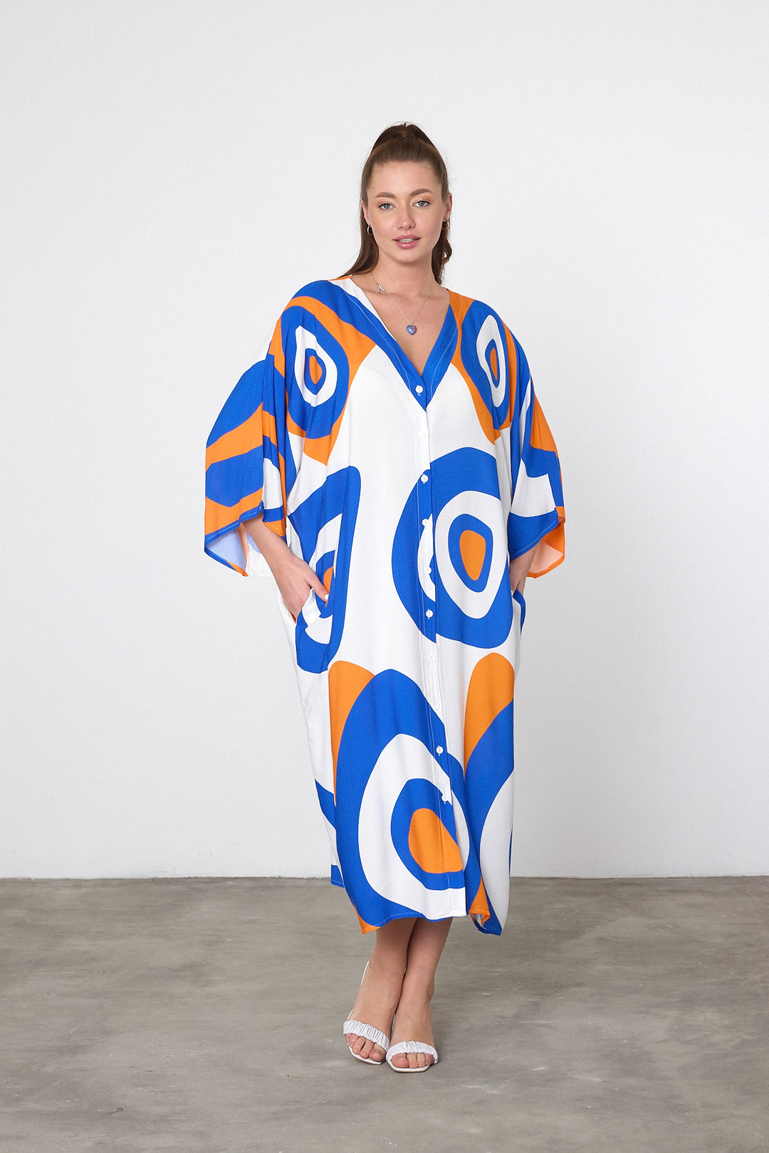(4P. PACK) Sunset Mirage Kaftan Dress