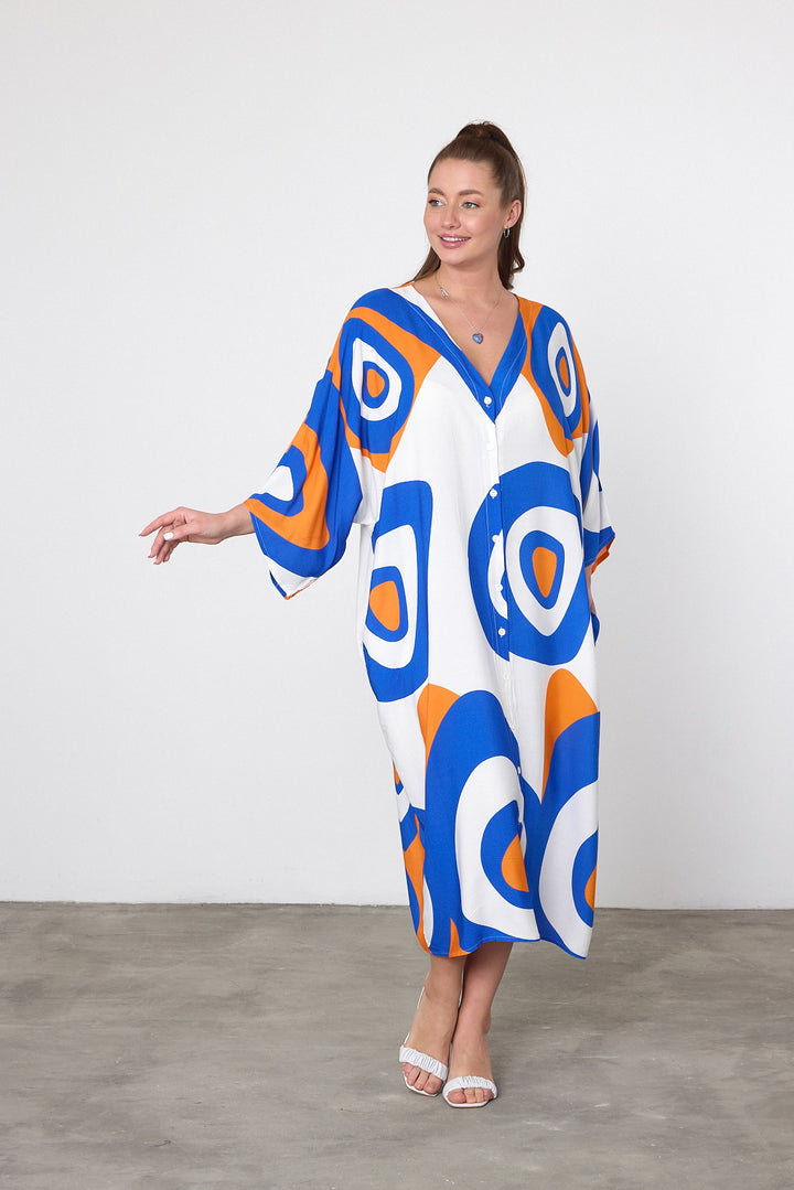 (4P. PACK) Sunset Mirage Kaftan Dress