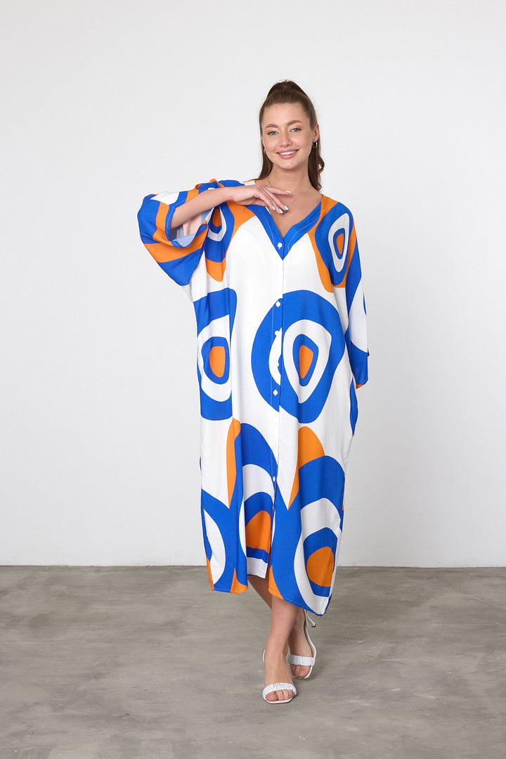 (4P. PACK) Sunset Mirage Kaftan Dress