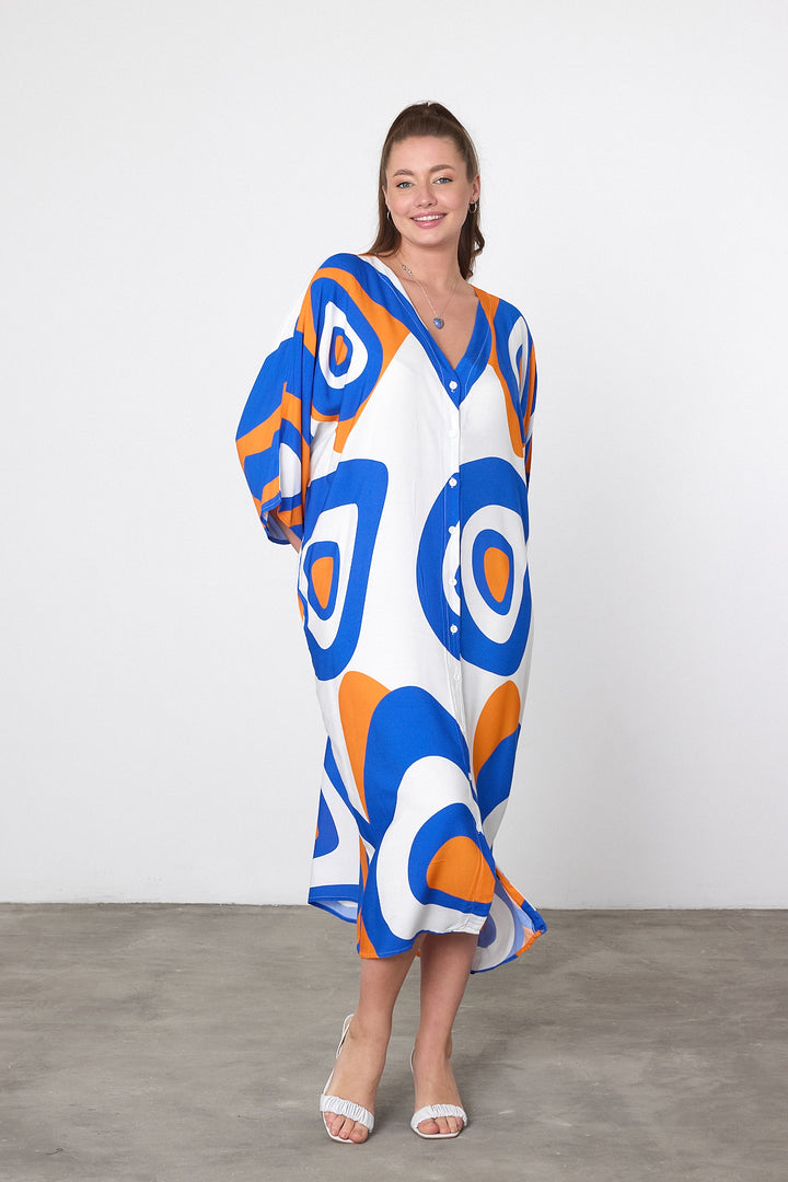 (4P. PACK) Sunset Mirage Kaftan Dress