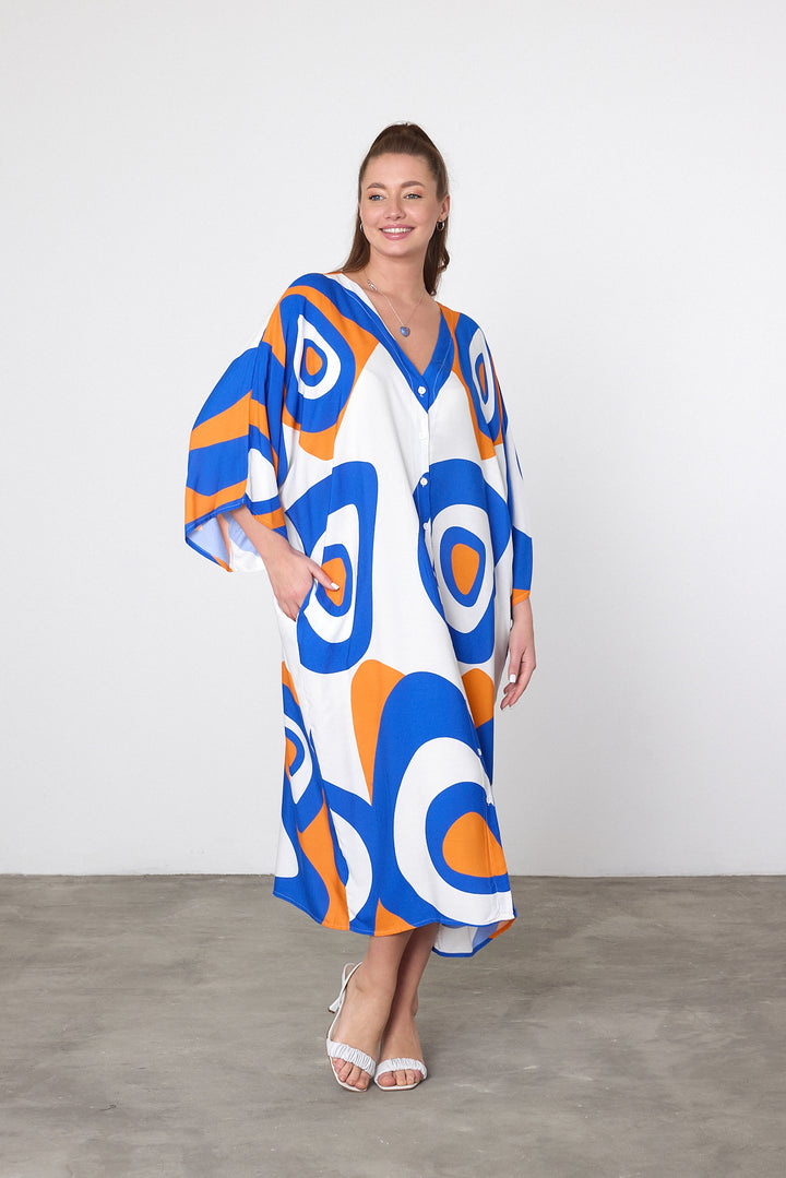 (4P. PACK) Sunset Mirage Kaftan Dress
