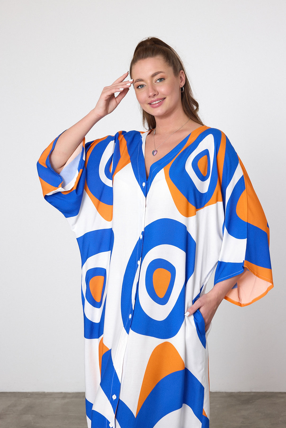 (4P. PACK) Sunset Mirage Kaftan Dress