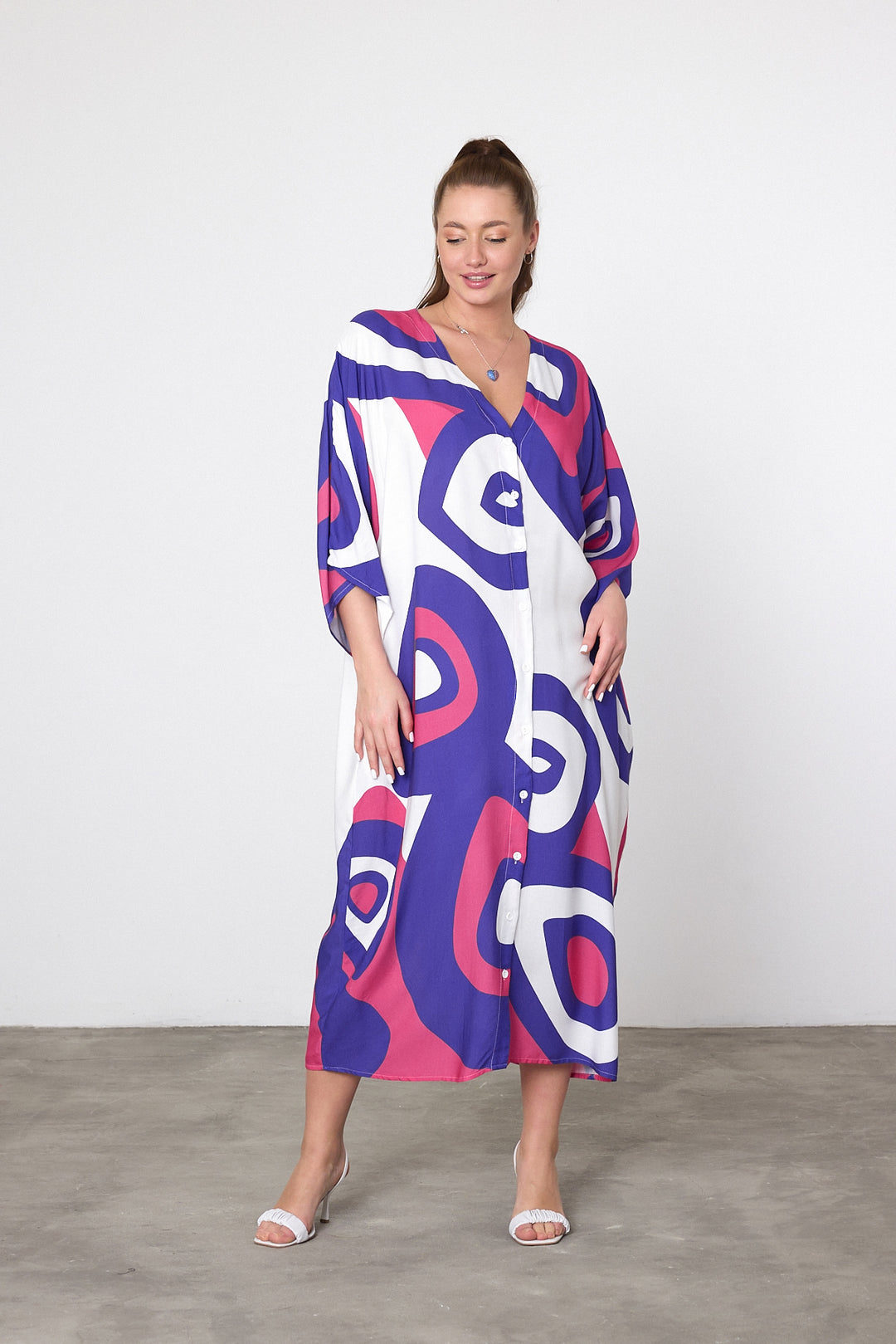 (4P.PACK) Berry Wave Kaftan Dress