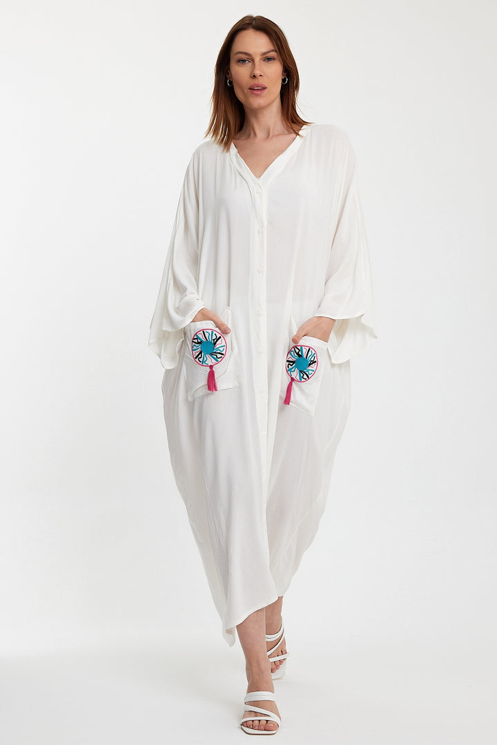 (4P.PACK) Tassel Mirage Kaftan Dress