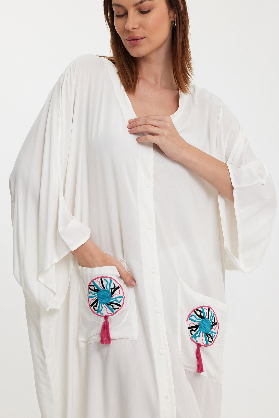 (4P.PACK) Tassel Mirage Kaftan Dress