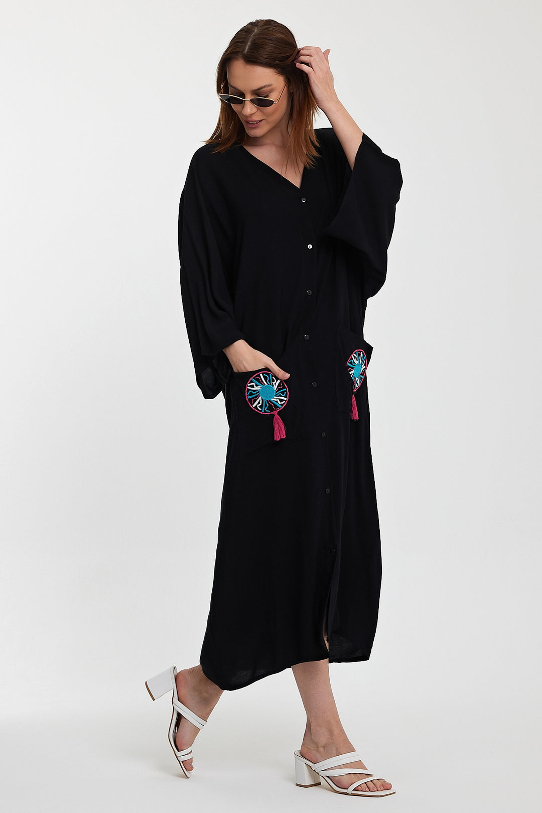 (4P.PACK) Tassel Mirage Kaftan Dress