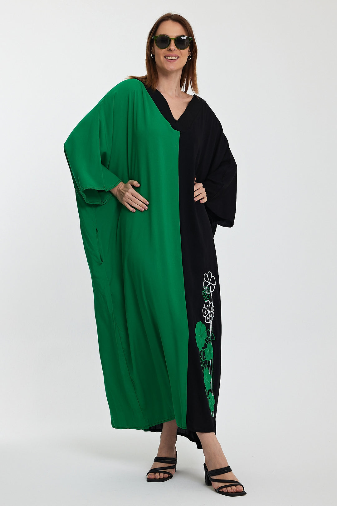 (4P.PACK) Dual Charm Floral Kaftan Dress